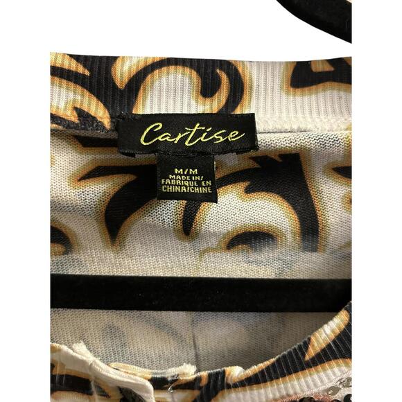 Cartise Sequin Tiger Print Zip Cardigan Top Size M Baroque Animal Statement - Picture 7 of 12